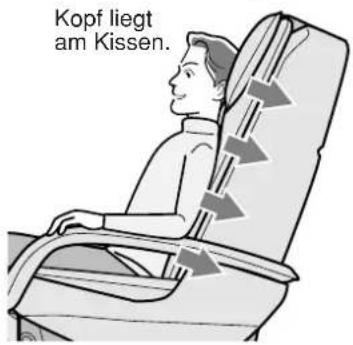 Kopf liegt am Kissen.