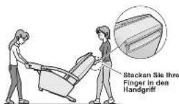 Stacken Sie ihre Finger in den Handgriff