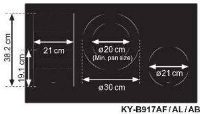 38.2 cm 21 cm Ø20 cm (Min, pan size) Ø30 cm Ø21 cm KY-B917AF/AL/AB