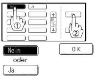 Na in Ja ① ↑ B1 ↓ ② Ne in oder Ja OK