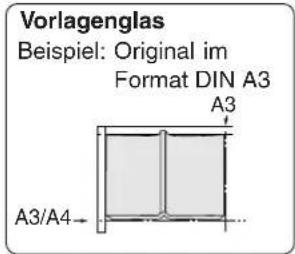 Vorlagenglas Beispiel: Original im Format DIN A3 A3 A3/A4→