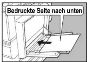 Bedruckte Seite nach unten