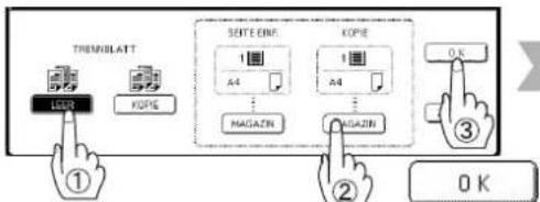 THEMBLATT LOR KOPE SETECINE 1 A4 - MAGAZIN KOPE 1 A4 - MAGAZIN OK ③ ② OK