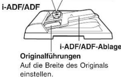 i-ADF/ADF i-ADF/ADF-Ablage Originalführungen Auf die Breite des Originals einstellen.