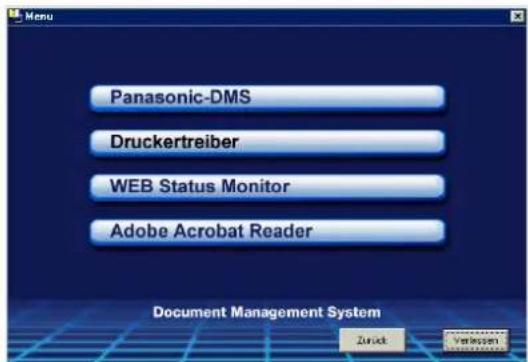 Panasonic-DMS Druckertreiber WEB Status Monitor Adobe Acrobat Reader Document Management System Zurück Verkauszen