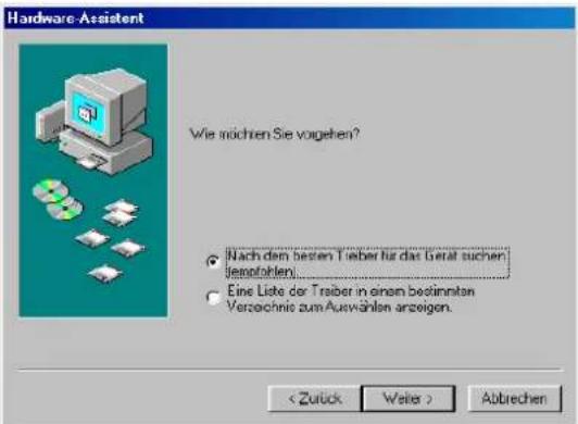 Hardware Assistant Wes möchten Sie vorlehen? Nach dem besten Tieber für das (getät suchen lensofohlen) Eine Liste der Treiber in einem bestimmten Verzochnis zum Auswählen anzeigen. < Zurück Weiter > Abbrechen