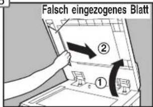 Falsch eingezogenes Blatt ② ①