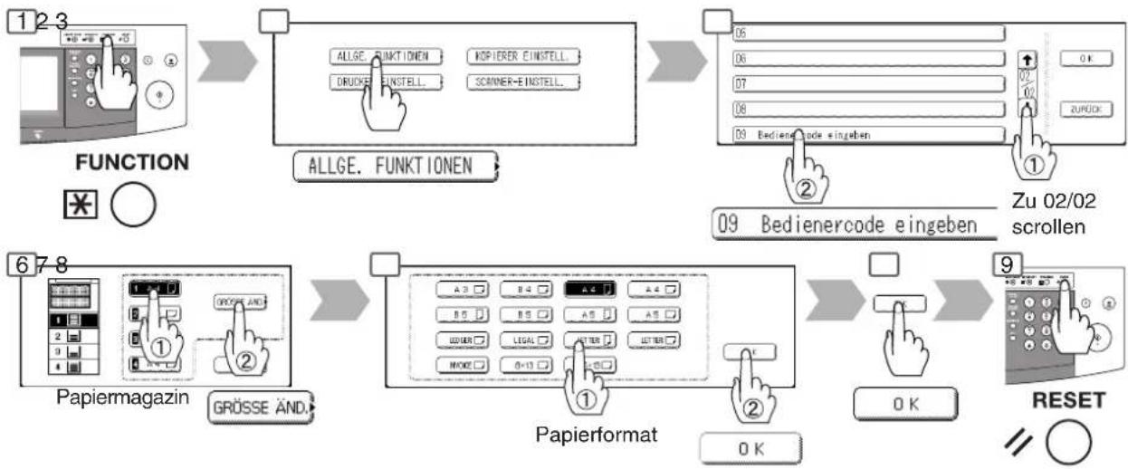 PANASONIC DP-3030 - ■ Papierformat wechseln - 1