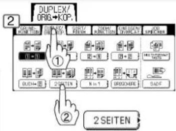 DUPLEX/ ORIG-KOP. ② ① ② 2 SEITEN
