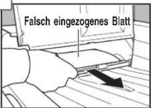 Falsch eingezogenes Blatt
