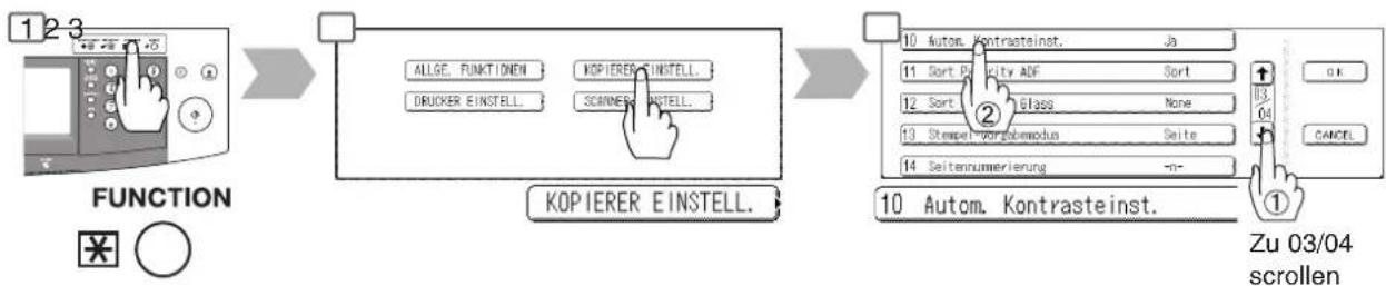 PANASONIC DP-3030 - ■ Ändern der Auto-Kontrasteinstellung - 1