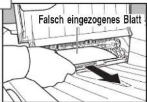 Falsch eingezogenes Blatt