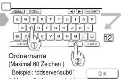 ORDNERNAME (Maximal 60 Zeichen ) Beispiel: \ddserver\sub01 "ddserver" ist vorgeschrieben OK
