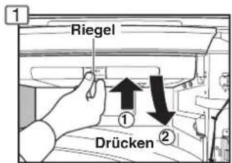 1 Riegel ① Drücken ②