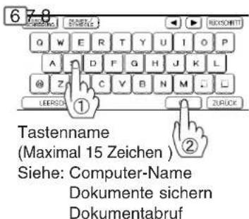 67-8 Tastenname (Maximal 15 Zeichen ) Siehe: Computer-Name Dokumente sichern Dokumentabruf