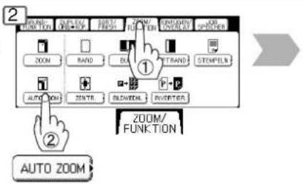 2 AUTO ZOOM 1 2 AUTO ZOOM ZOOM/FUNKTION