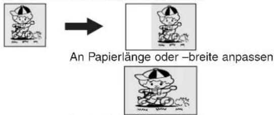 An Papierlänge oder –breite anpassen