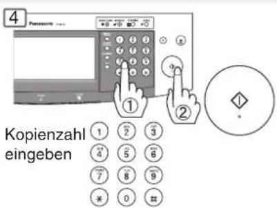 4 Kopienzahl eingeben ① ② ③ ④ ⑤ ⑥ ⑦ ⑧ ⑨ ⑩ ⑪ ⑫ ⑬ ⑭ ⑮ ⑯ ⑰