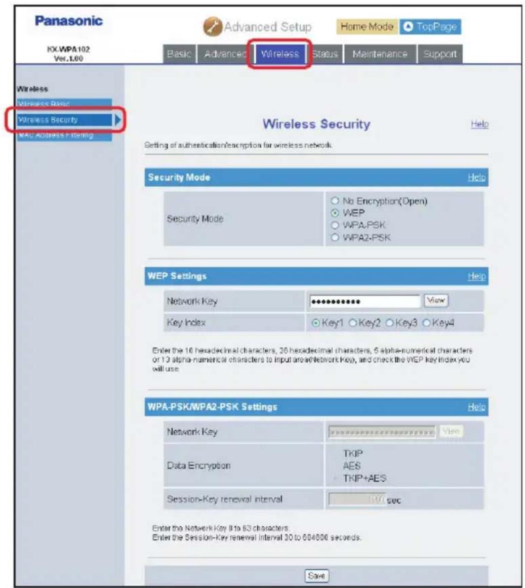 PANASONIC KX-WP1050 - Wireless Security: - 1