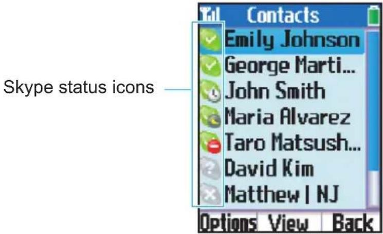 PANASONIC KX-WP1050 - Skype status icons in contact list: - 1