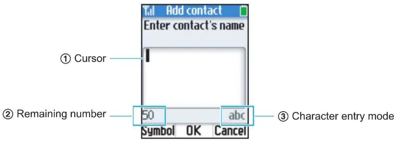 PANASONIC KX-WP1050 - Text entry screen - 1