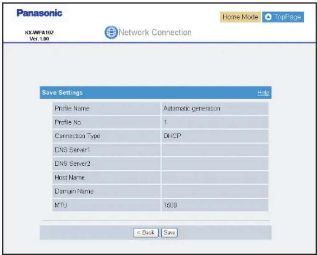 PANASONIC KX-WP1050 - Configure the settings, then click [Next>]. - 1