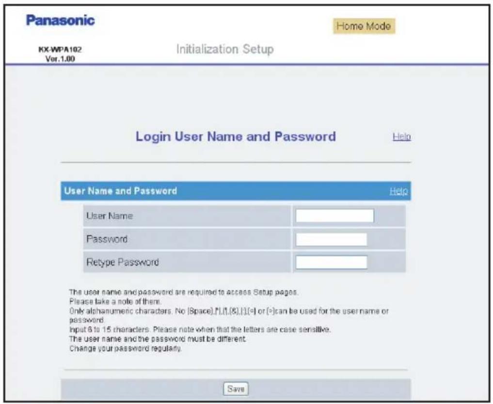 PANASONIC KX-WP1050 - Initialization Setup - 1