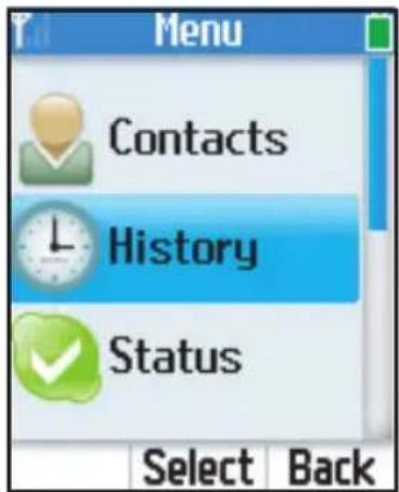 PANASONIC KX-WP1050 - Missed calls, incoming calls, outgoing calls - 1