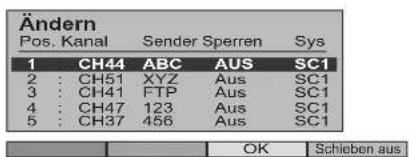 PANASONIC Viera TX-26LX62FA - Einen Sender verschieben - 2