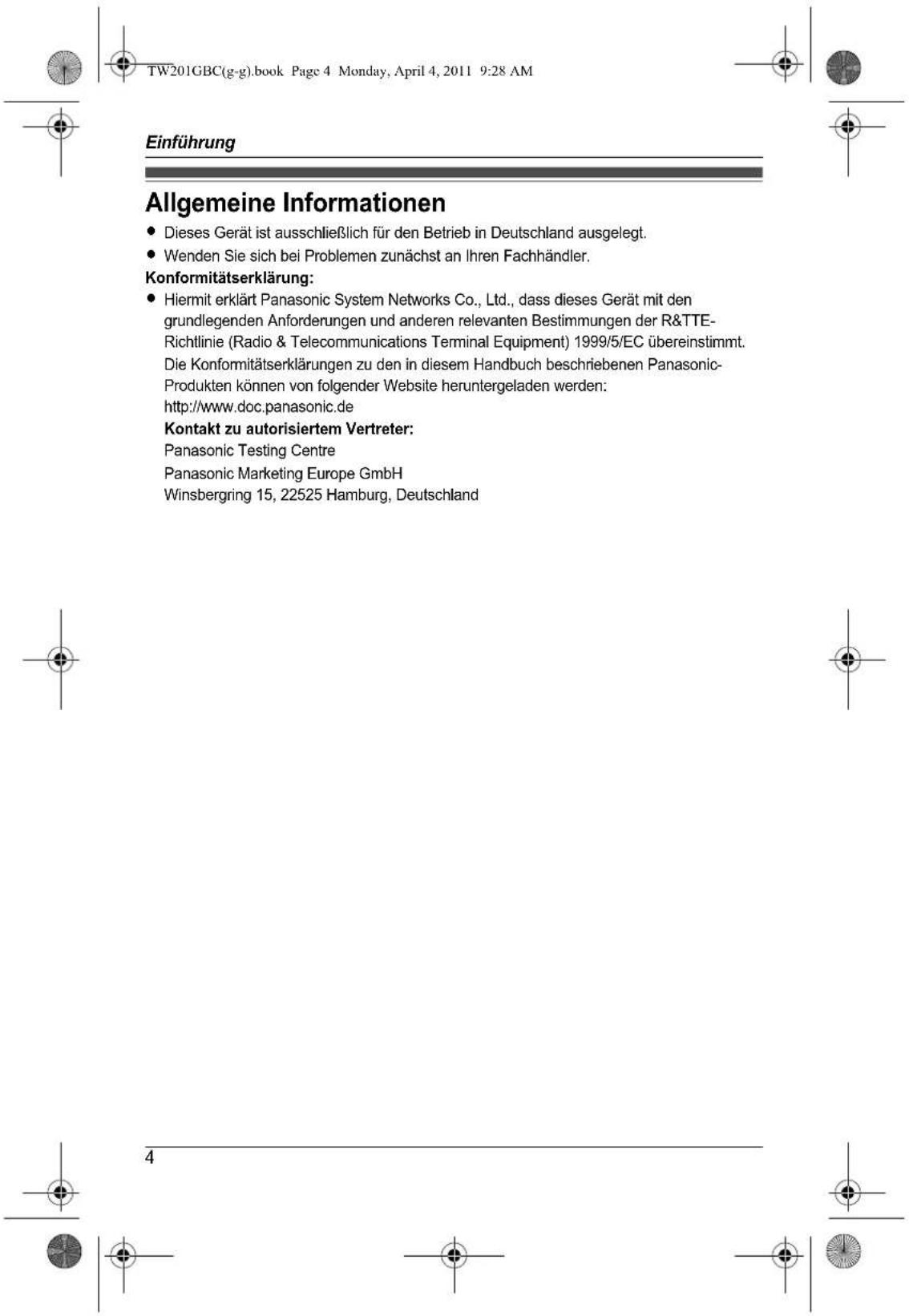 PANASONIC KX-TW201GBC - Hinweis: - 8