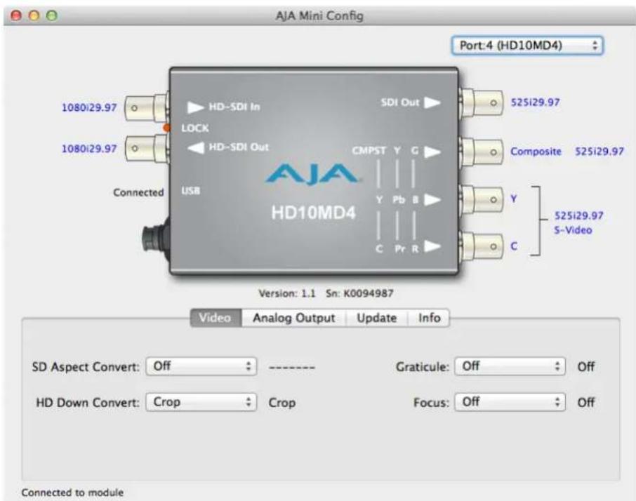 AJA HD10MD4 - Video Tab Screen - 1