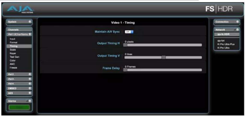 AJA FS-HDR - Timing Screen - 1