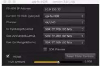 AJA FS-HDR - Enabling FS HDR Gang Control - 3