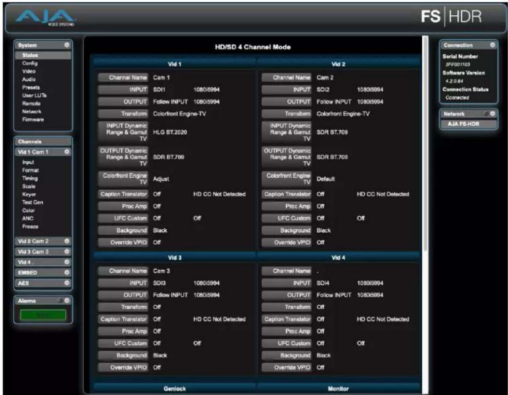 AJA FS-HDR - Alarm Configuration Screen - 2