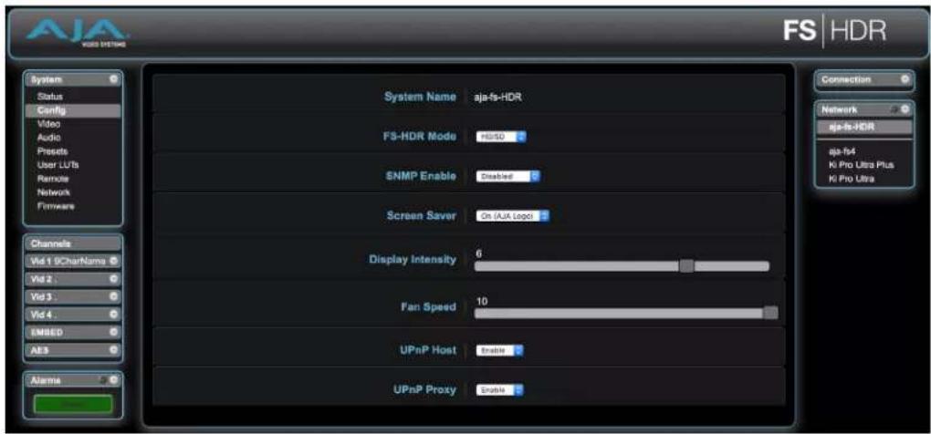 AJA FS-HDR - Config Screen - 1