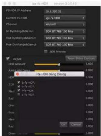 AJA FS-HDR - Enabling FS HDR Gang Control - 2