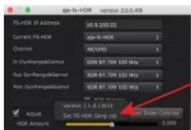 AJA FS-HDR - Enabling FS HDR Gang Control - 1
