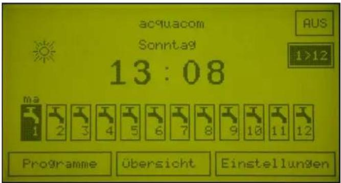 Acquacom 12TS - Manuelles Giessen aller Kanäle nacheinander : - 1