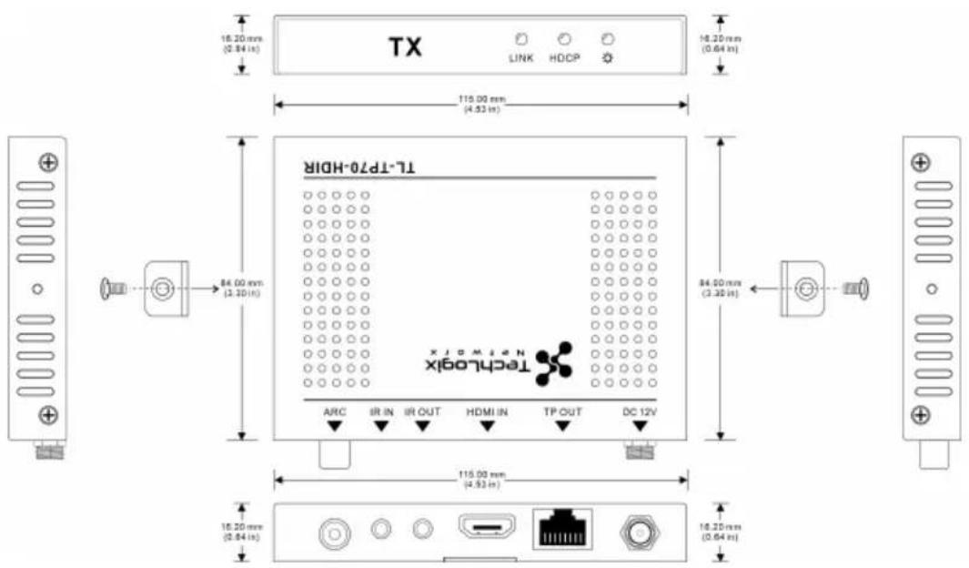 TechLogix Networx TL-TP70-HDIR - Panel Drawing - 1