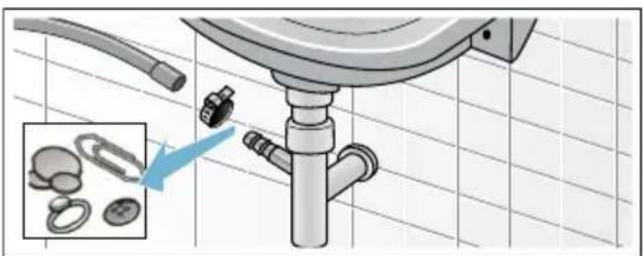 SIEMENS WM14E42A1 - Ablaufschlauch am Siphon verstopft - 1