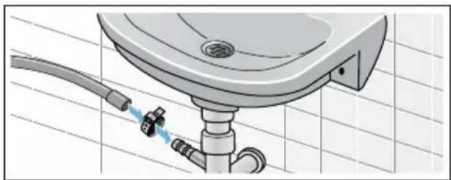SIEMENS WM14E42A1 - ■ Ablauf in einen Siphon - 1