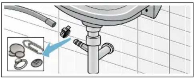 BOSCH WAE283E7 - Ablaufschlauch am Siphon verstopft - 1