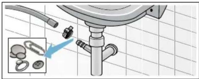 SIEMENS WM14E3ED1 - Ablaufschlauch am Siphon verstopft - 1