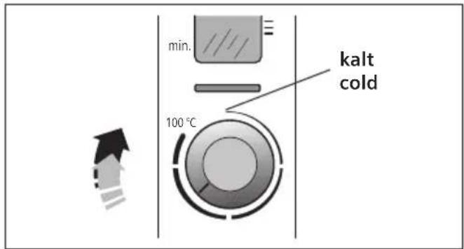 min. 100 °C kalt cold