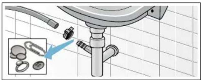 BOSCH WAW285EURO - Ablaufschlauch am Siphon verstopft - 1