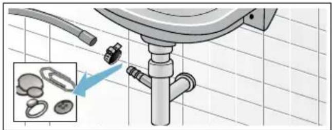 SIEMENS WM14Y743 - Ablaufschlauch am Siphon verstopft - 1