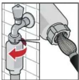 BOSCH WAY2874W - Hierzu zuerst Wasserdruck im Zulaufschlauch abbauen: - 1