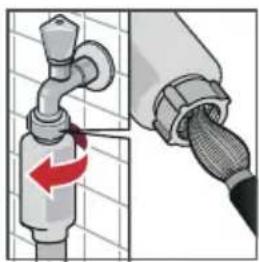 BOSCH WAY32790 - Hierzu zuerst Wasserdruck im Zulaufschlauch abbauen: - 1