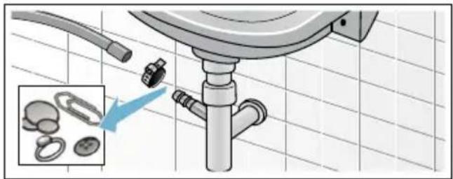 SIEMENS WD15G441EU - Ablaufschlauch am Siphon verstopft - 1