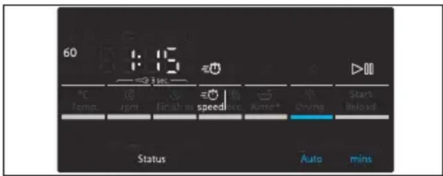 SIEMENS WD15G441EU - Ändern der Zusatzfunktionen eines Waschprogramms, z. B. Auswahl von speed: - 1
